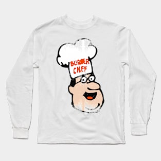 Distressed - Retro Burger Chef Mascot - Chef Long Sleeve T-Shirt